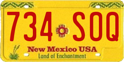 NM license plate 734SOQ