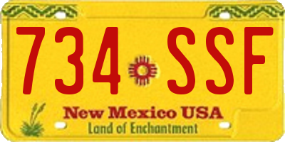 NM license plate 734SSF