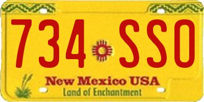 NM license plate 734SSO