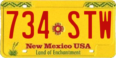 NM license plate 734STW