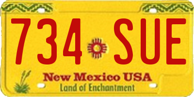 NM license plate 734SUE