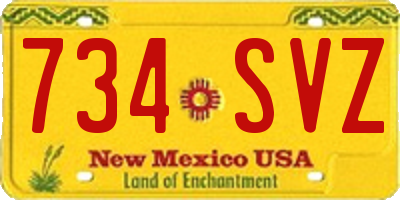 NM license plate 734SVZ