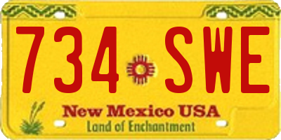 NM license plate 734SWE