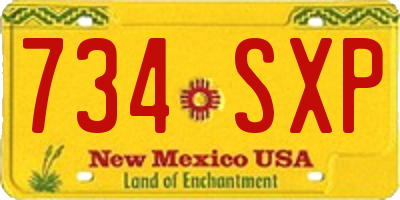 NM license plate 734SXP