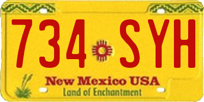 NM license plate 734SYH