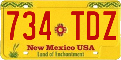 NM license plate 734TDZ