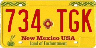 NM license plate 734TGK