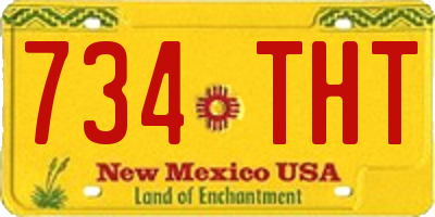 NM license plate 734THT