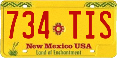 NM license plate 734TIS