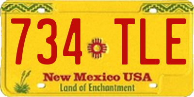 NM license plate 734TLE