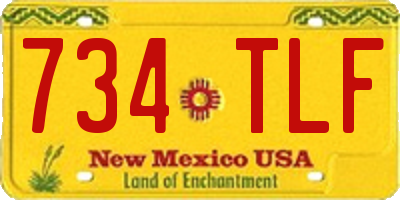 NM license plate 734TLF