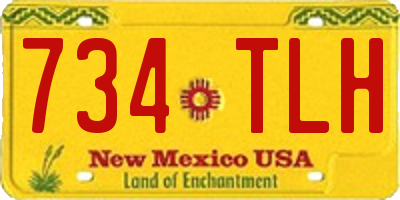 NM license plate 734TLH