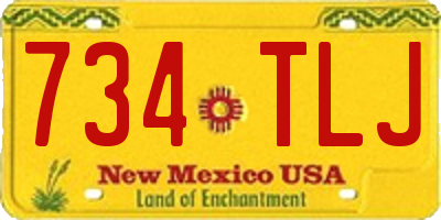 NM license plate 734TLJ