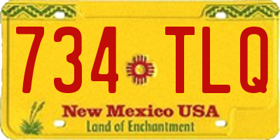 NM license plate 734TLQ