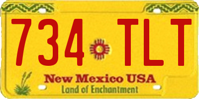 NM license plate 734TLT