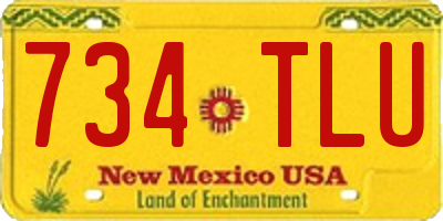 NM license plate 734TLU