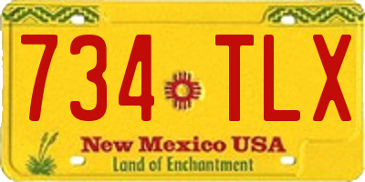 NM license plate 734TLX