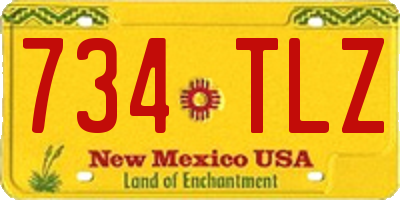 NM license plate 734TLZ