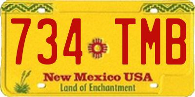 NM license plate 734TMB