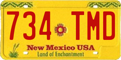 NM license plate 734TMD