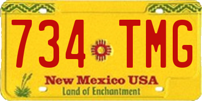 NM license plate 734TMG