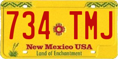 NM license plate 734TMJ