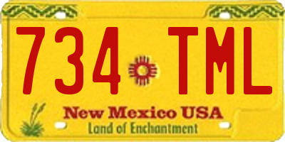 NM license plate 734TML