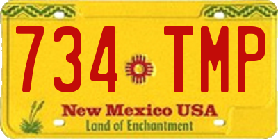 NM license plate 734TMP