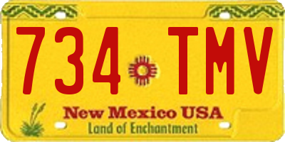 NM license plate 734TMV