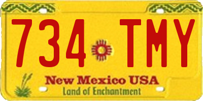 NM license plate 734TMY