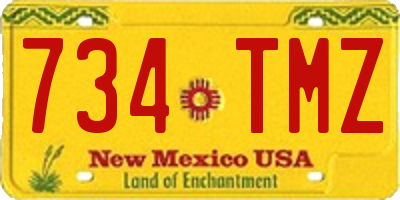 NM license plate 734TMZ