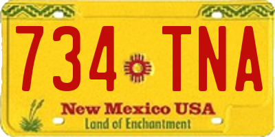 NM license plate 734TNA
