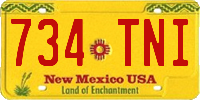 NM license plate 734TNI