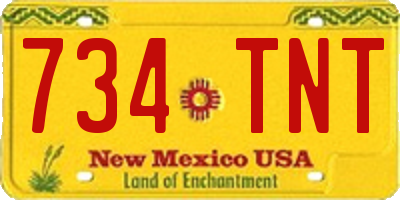 NM license plate 734TNT