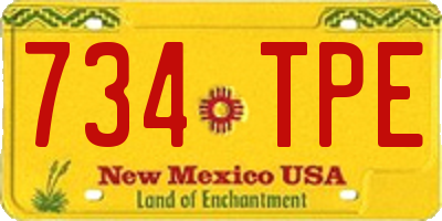 NM license plate 734TPE