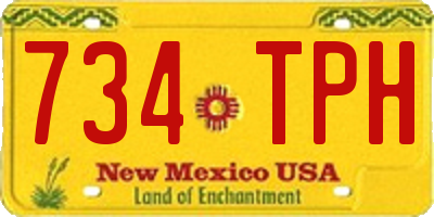 NM license plate 734TPH