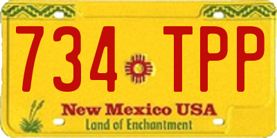 NM license plate 734TPP