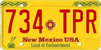 NM license plate 734TPR