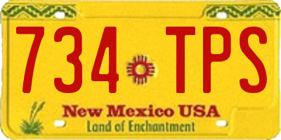 NM license plate 734TPS