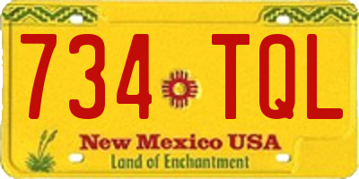 NM license plate 734TQL