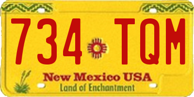 NM license plate 734TQM
