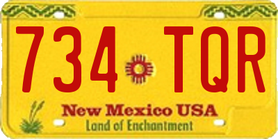 NM license plate 734TQR