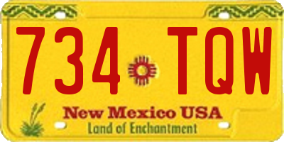 NM license plate 734TQW