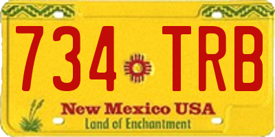 NM license plate 734TRB