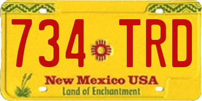 NM license plate 734TRD