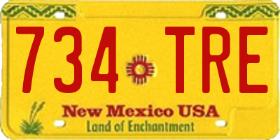 NM license plate 734TRE