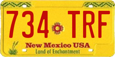 NM license plate 734TRF