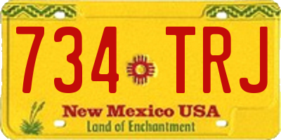 NM license plate 734TRJ