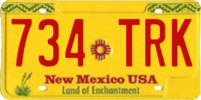 NM license plate 734TRK