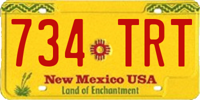 NM license plate 734TRT